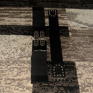 Black Stretch Studded Women's Waist Belt